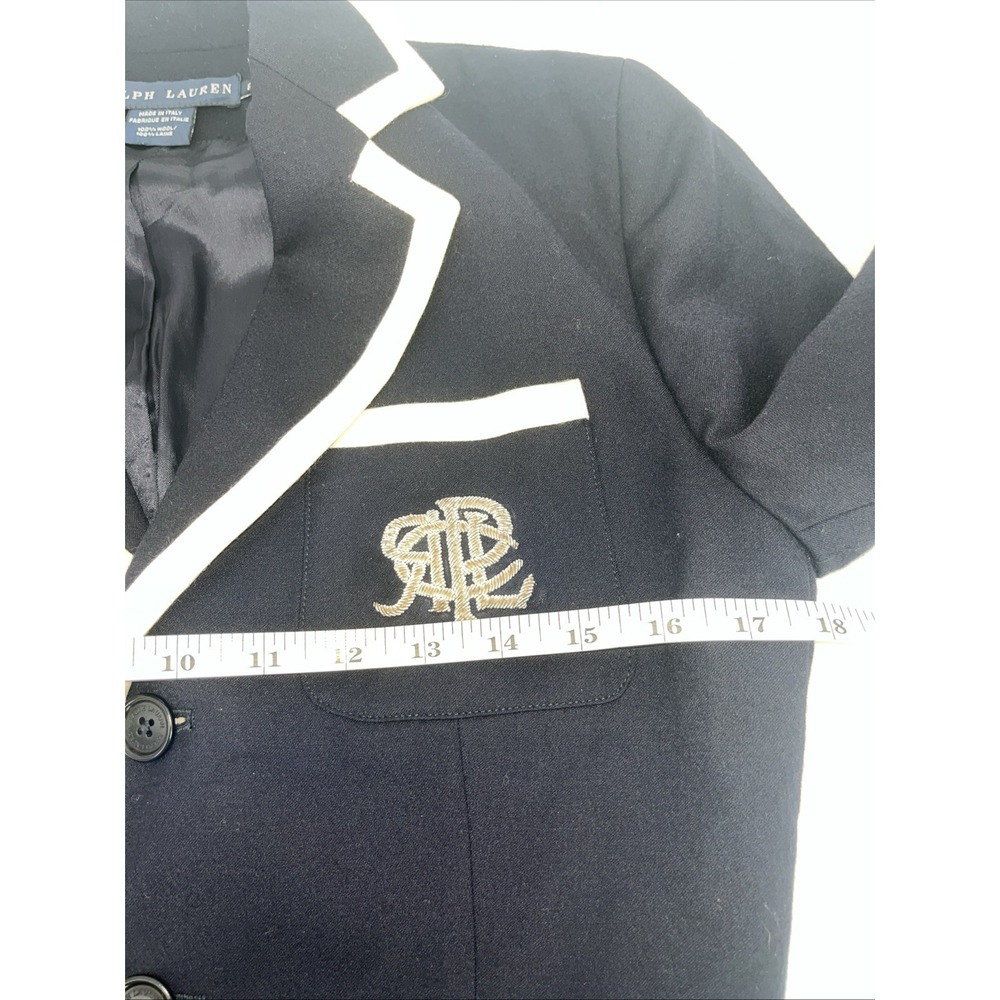 Ralph Lauren Blue Label Women's 8 Wool Blazer Jacket Sport Coat Made In Italy - Picture 8 of 10